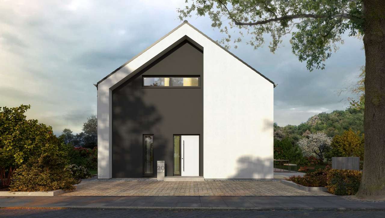 Das Designhaus mit Rück- und Vorsprung