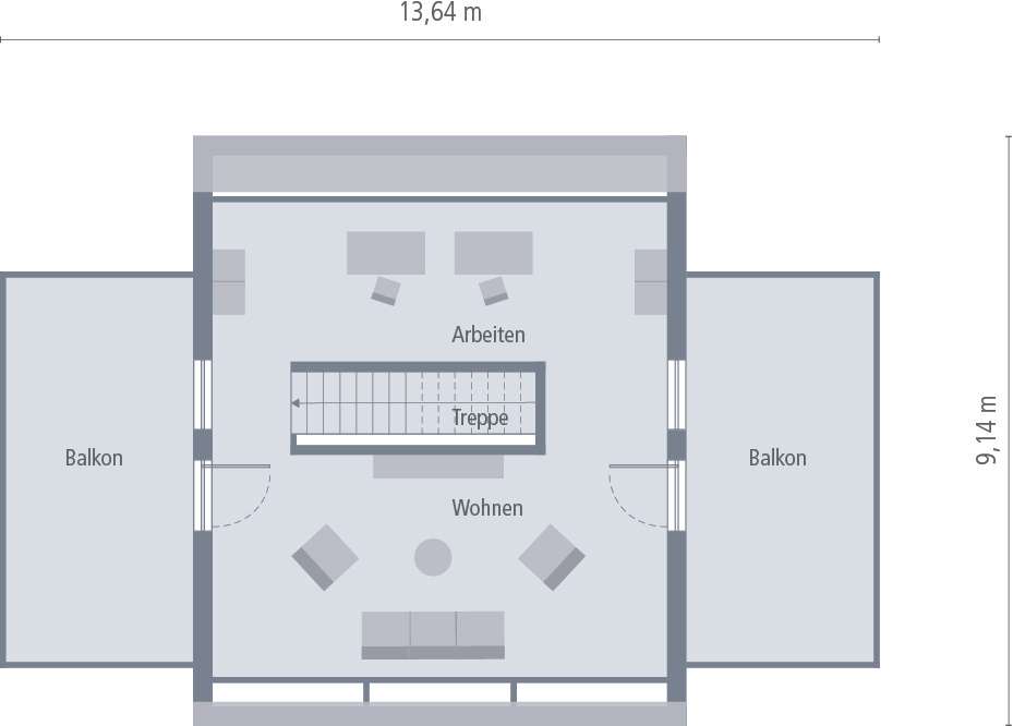 NIVEAUVOLLES STADTHAUS MIT WALMDACH