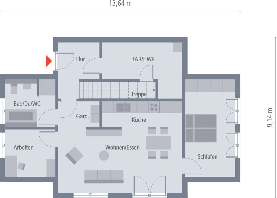 NIVEAUVOLLES STADTHAUS MIT WALMDACH