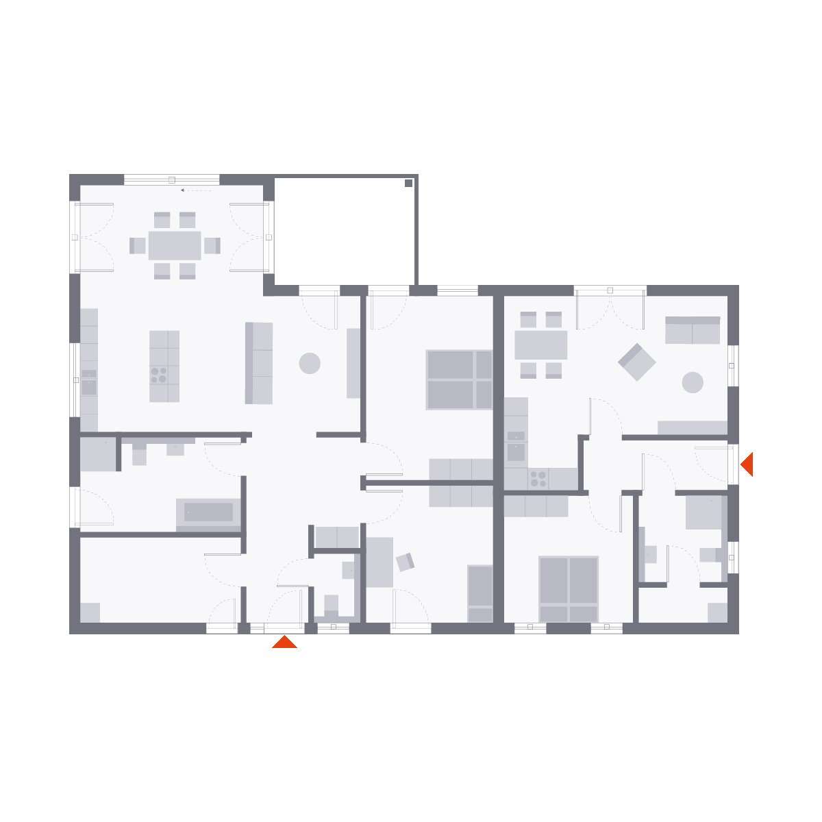 Maximaler Wohnkomfort für 2 Familien auf einer Ebene